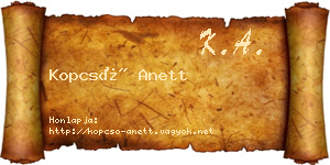 Kopcsó Anett névjegykártya